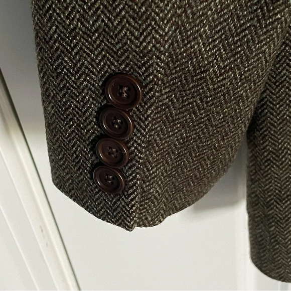 Brooks Brothers Brown 2 Button Herringbone Sport Coat Blazer Jacket nbnn - Picture 12 of 16